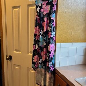 Justice For girls tank dress hi/lo. Black with flowers size 10.